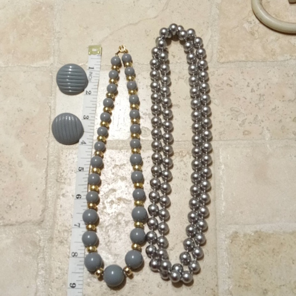 Gray vintage jewelry collection